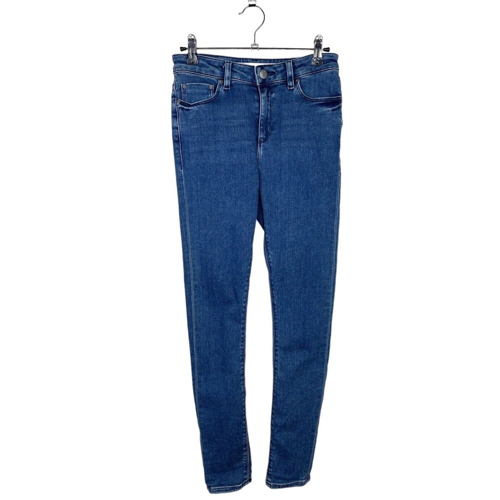 Asos Size 26/32 High Rise Skinny Denim Jeans Blue Button Zip Fly Cotton Stretch